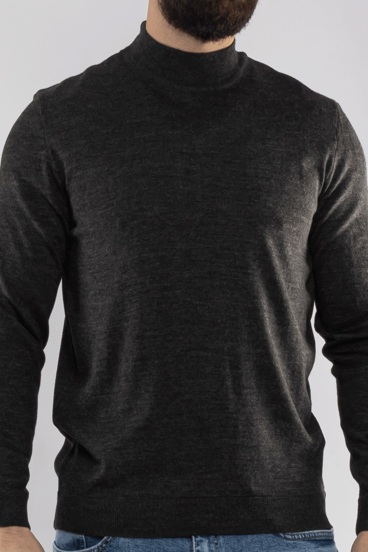 12108 Yarım Balıkçı Yünlü Triko Kazak