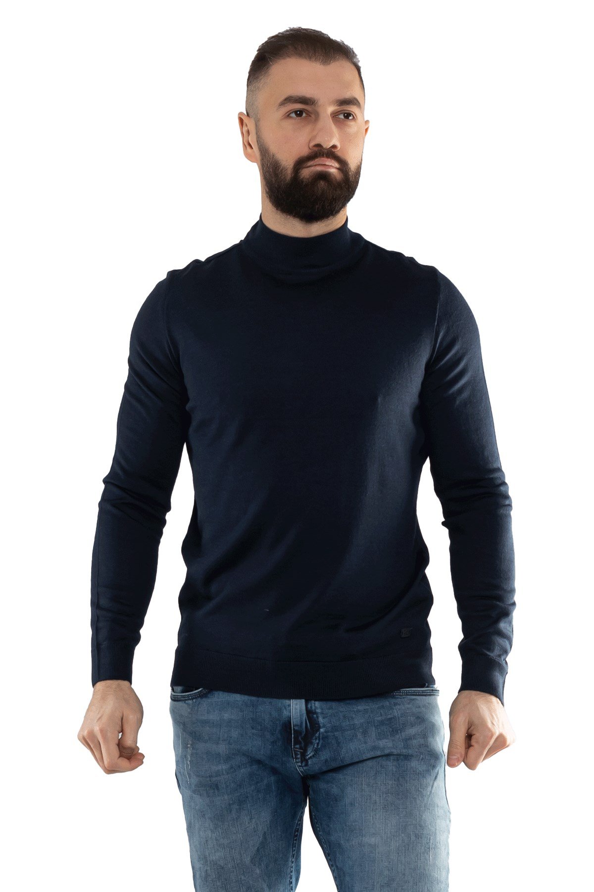 12108 Yarım Balıkçı Yünlü Triko Kazak