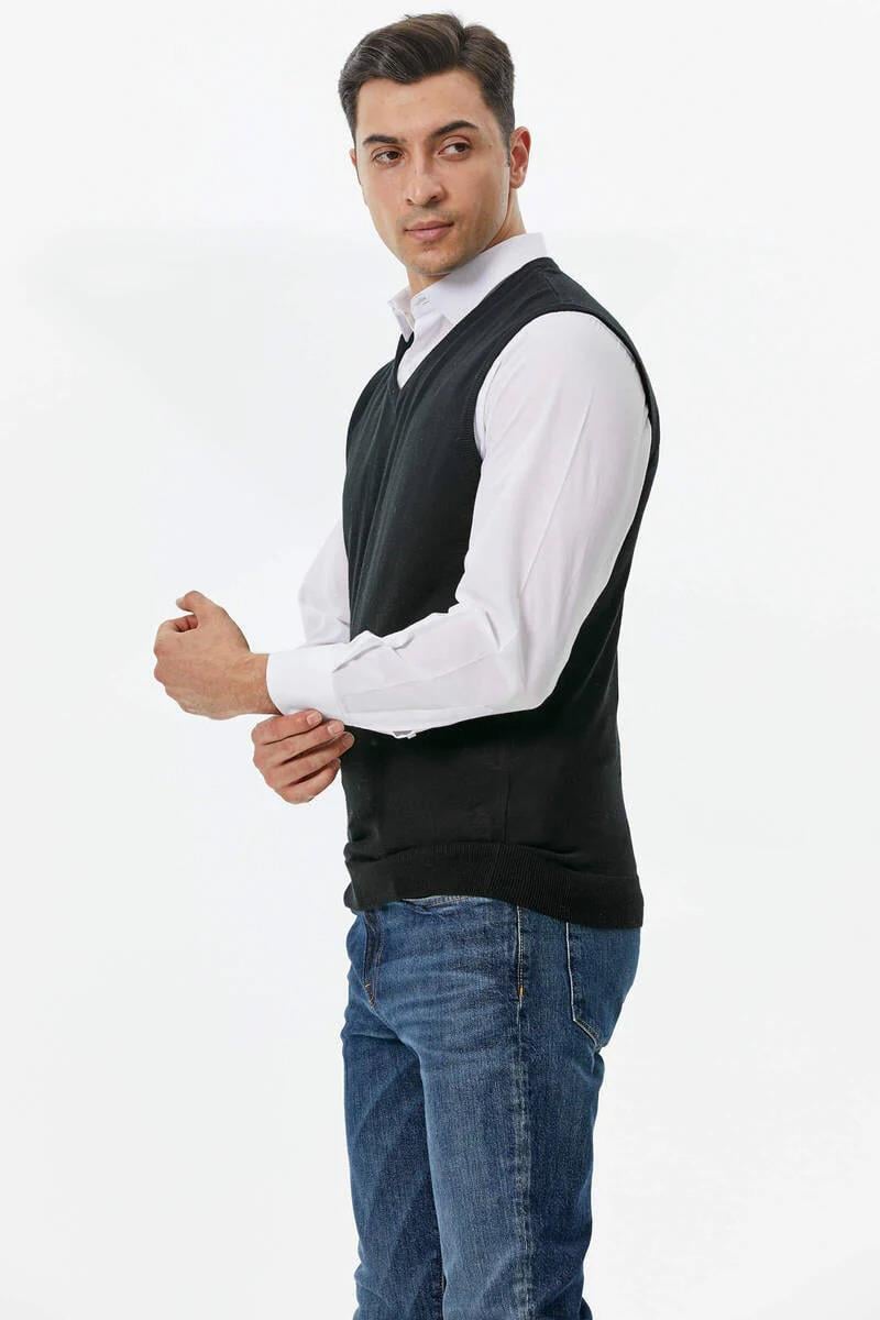 12109 Yünlü V Yaka Erkek Triko Süveter