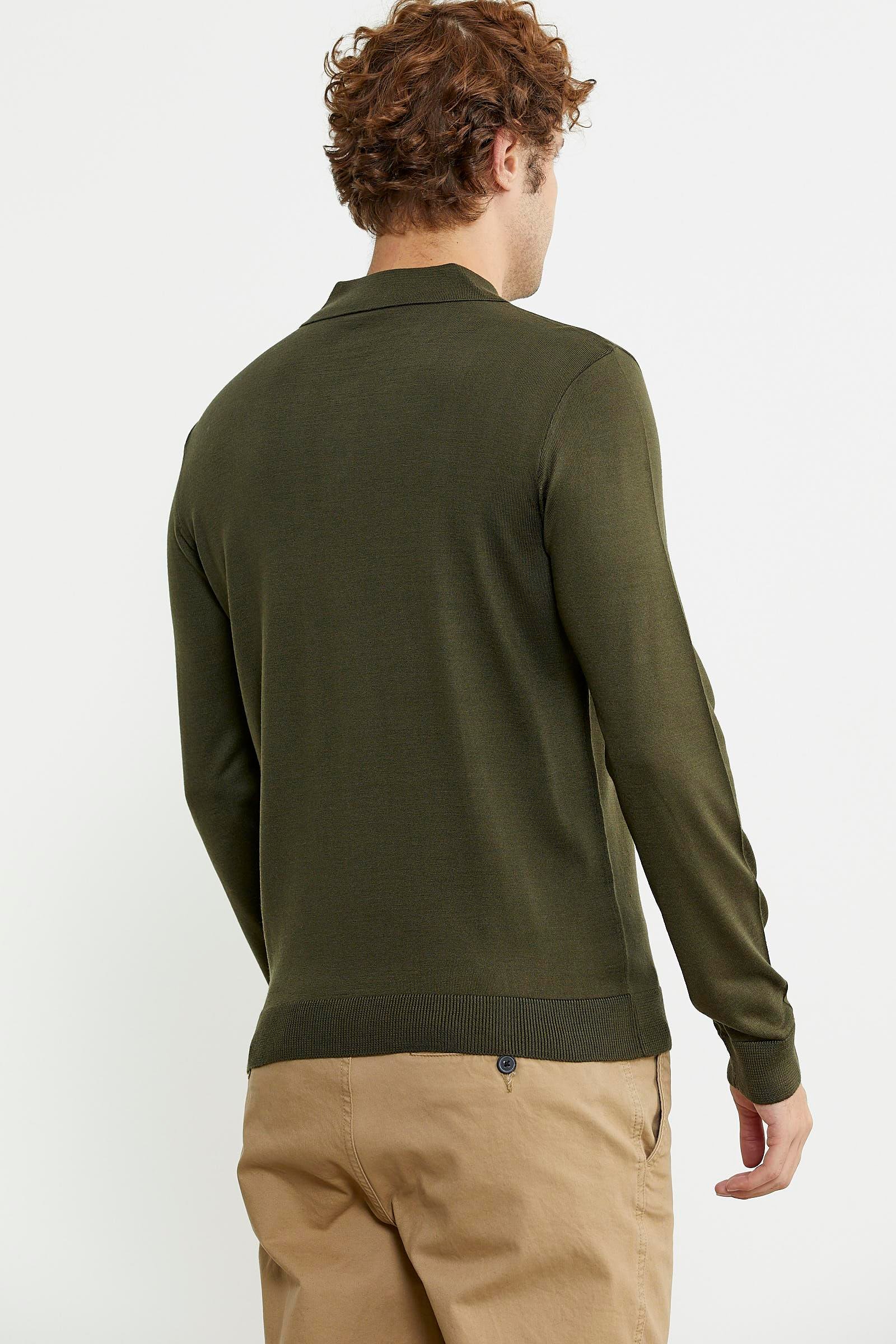 12120 Polo Yaka Düğmeli Triko Kazak