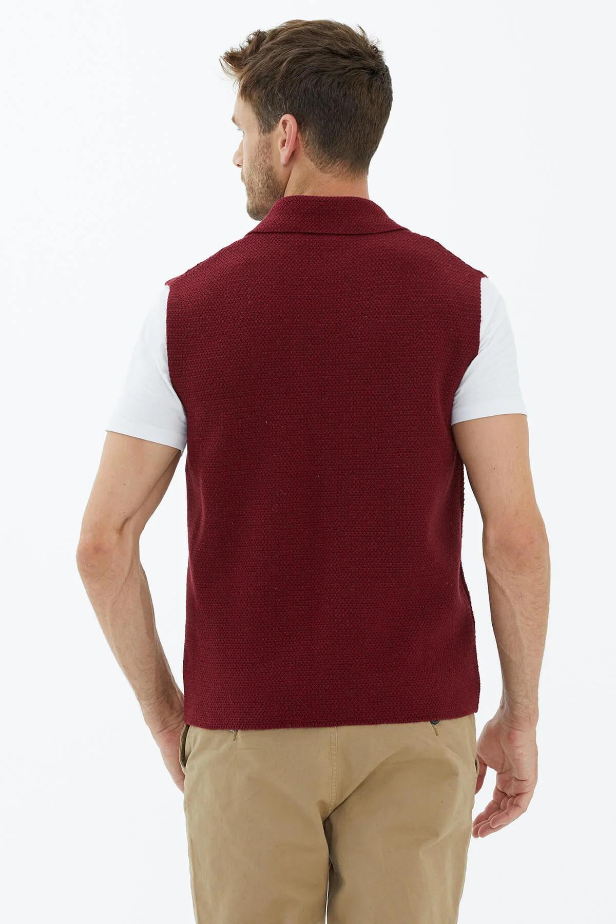 14246 Polo Yaka Düğmeli Erkek Yelek