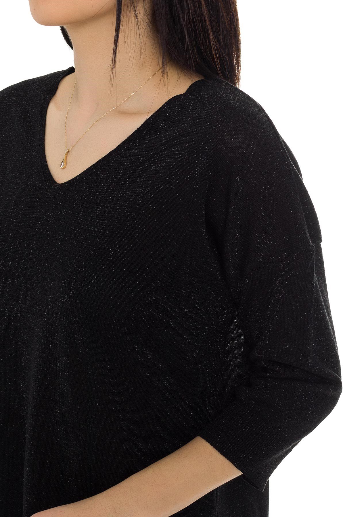 158 KB V Yaka Simli Truv.Kol İnce Triko Bluz