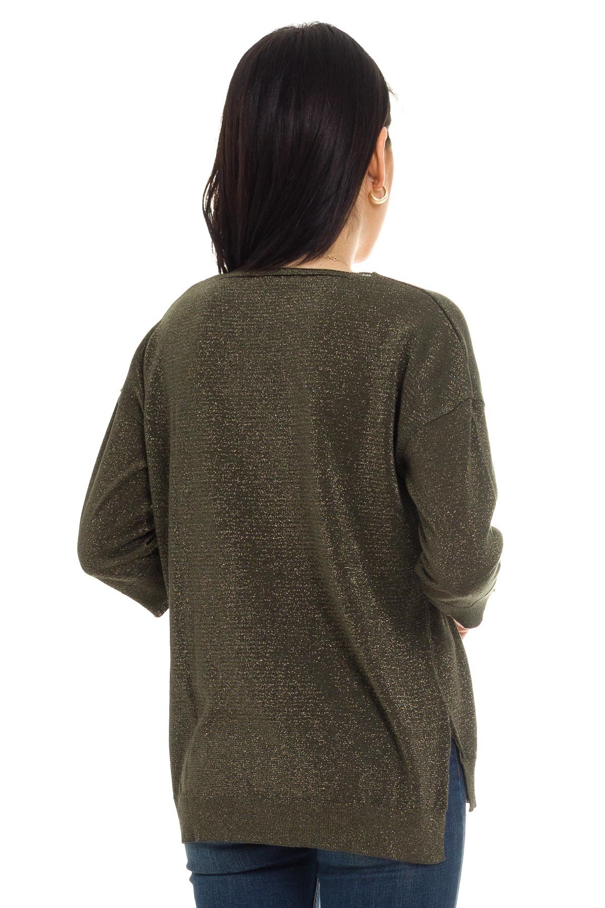 158 KB V Yaka Simli Truv.Kol İnce Triko Bluz