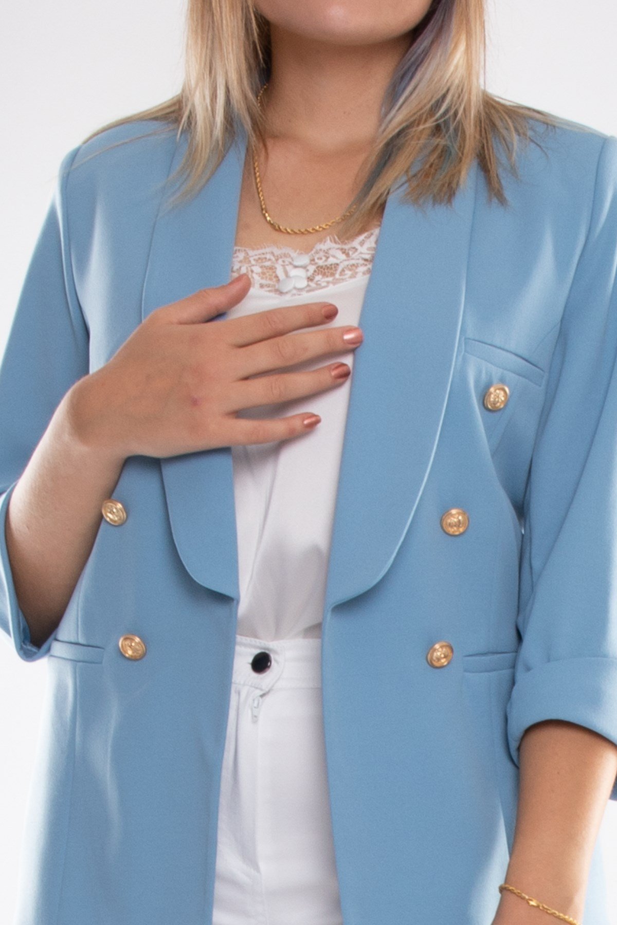 1825 Truvakar Kol Gold Düğmeli Blazer Ceket