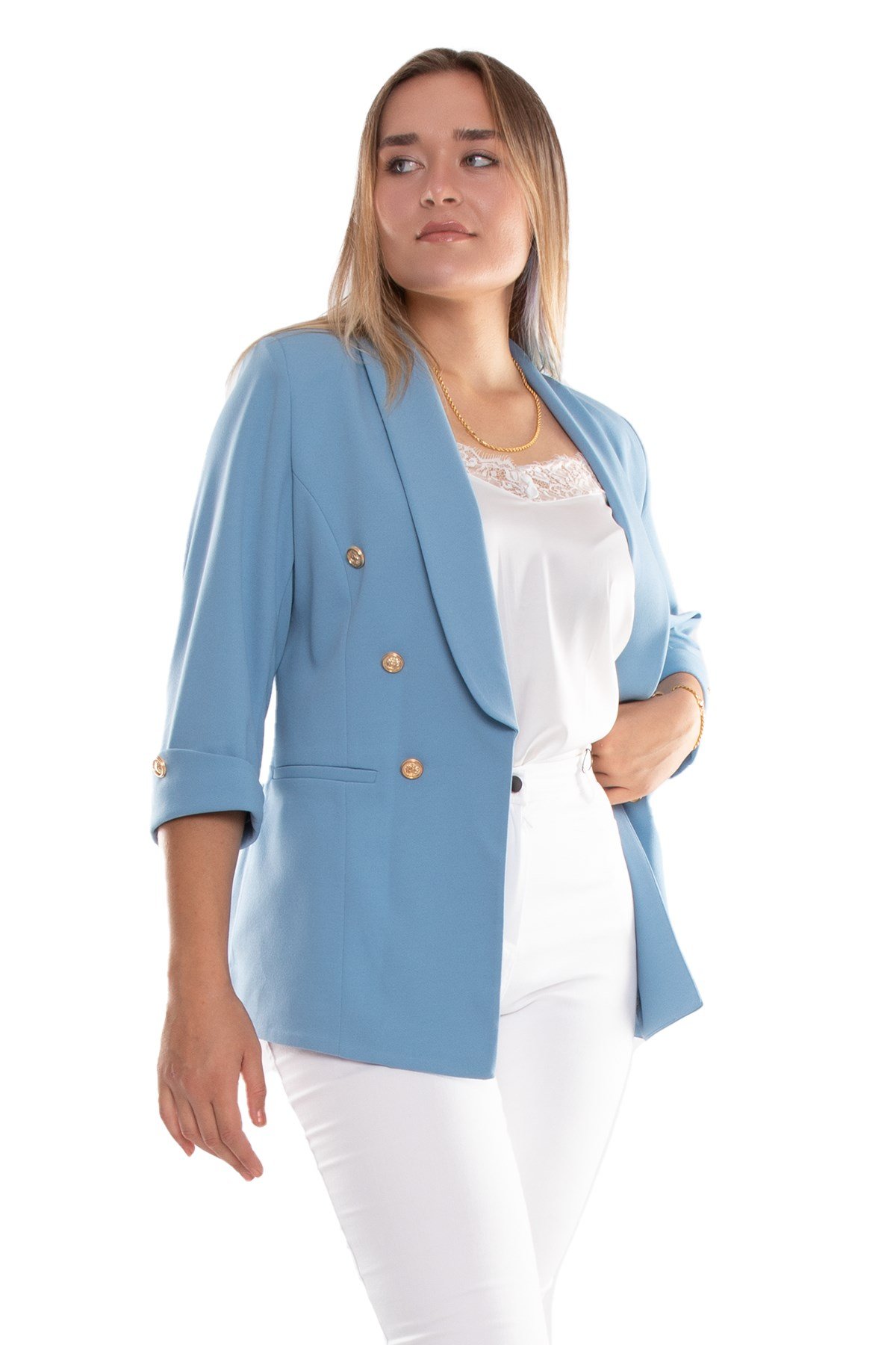 1825 Truvakar Kol Gold Düğmeli Blazer Ceket