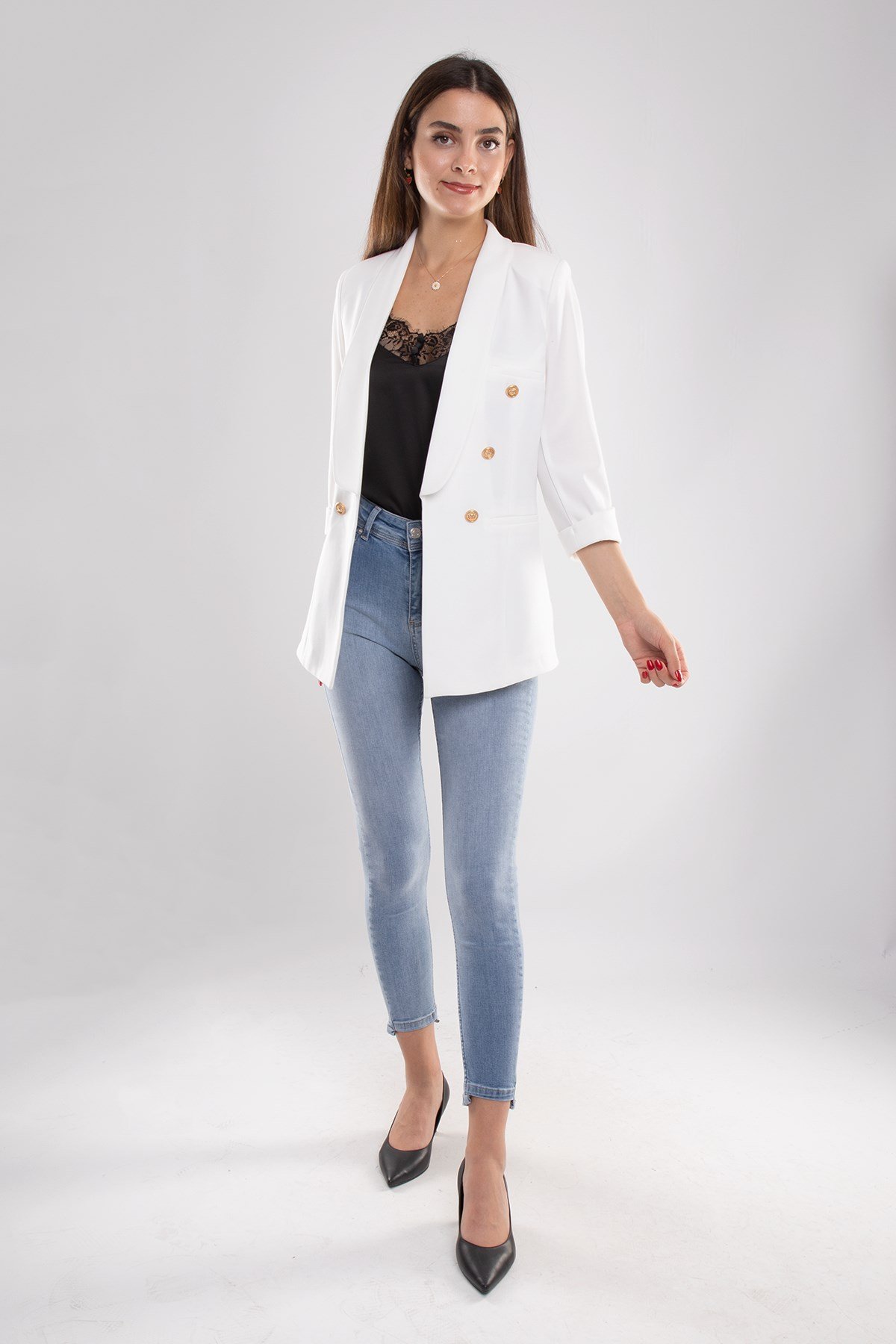 1825 Truvakar Kol Gold Düğmeli Blazer Ceket