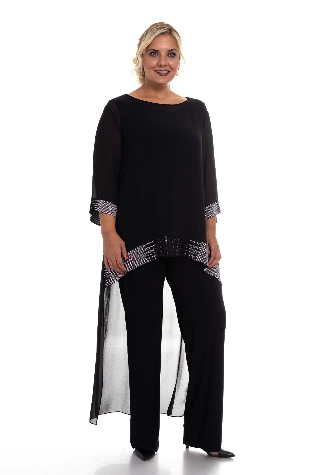 1901 BB Pelerinli Taş Baskılı Tulum