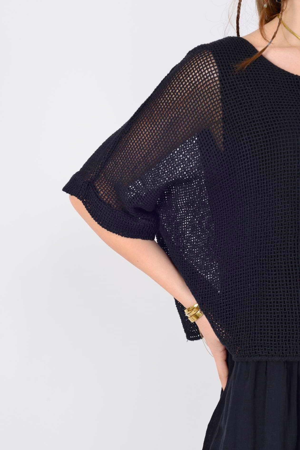 19056 Düz Desen Fileli İkili Keten Elbise