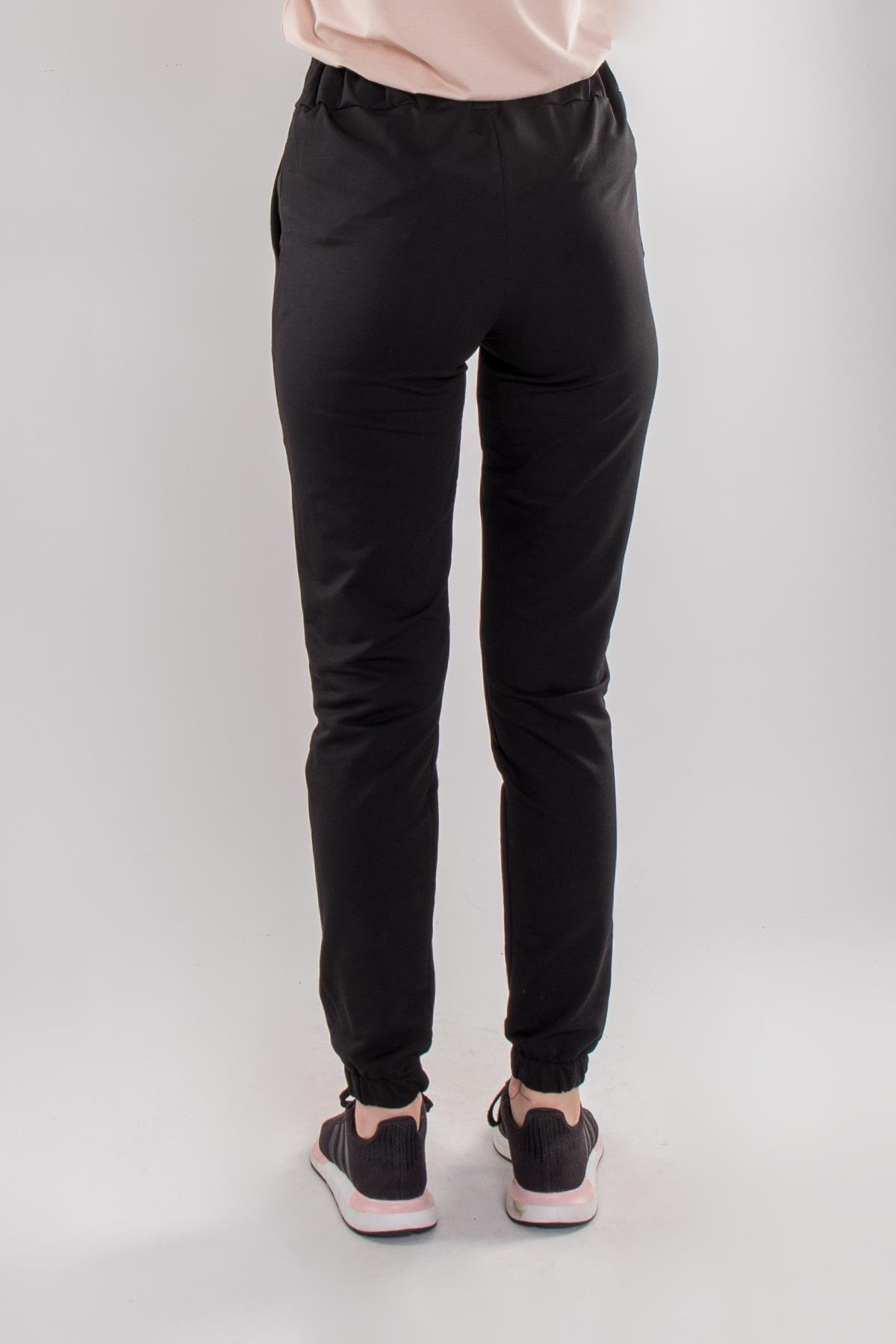 1SP58 Bel Lastikli Bağcıklı Pamuk Kadın Pantolon