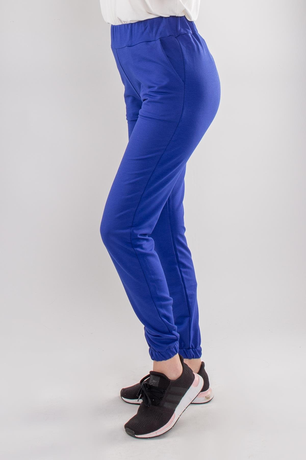 1SP58 Bel Lastikli Bağcıklı Pamuk Kadın Pantolon