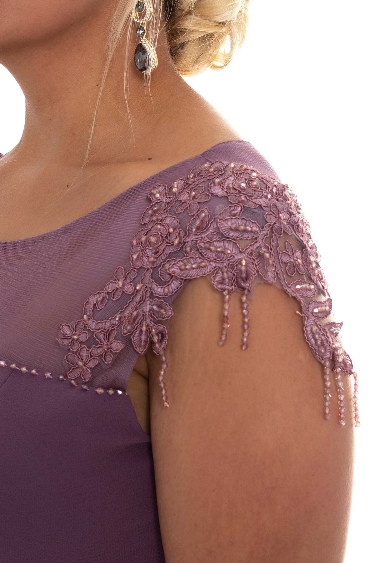 2004 BB Kolu Nakış İşli Boncuklu Kısa Elbise