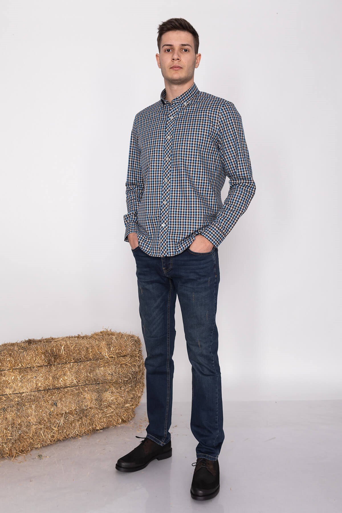 2078 SF ERTEN PİTİKARELİ GÖMLEK