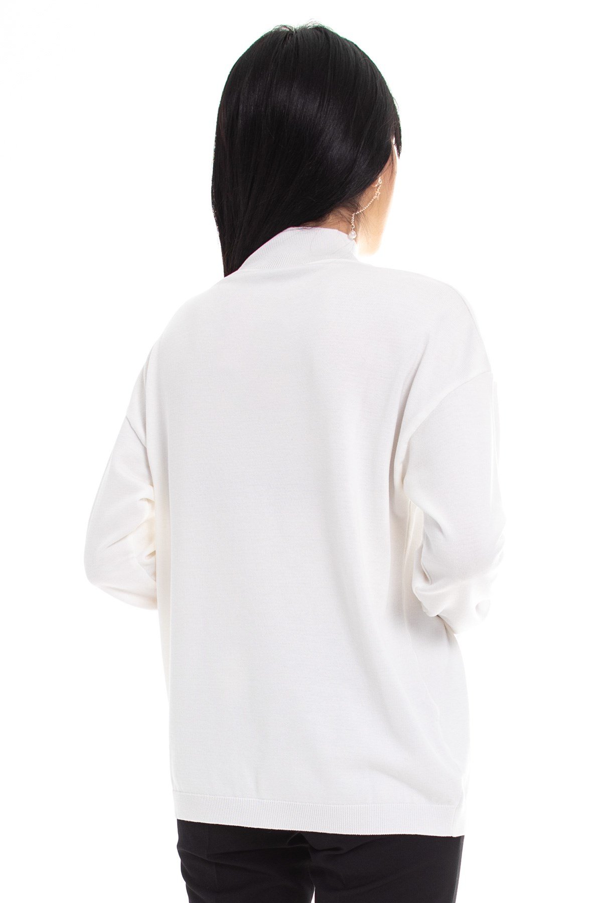 2127 Sim Şerit Detay Balıkçı Yaka Viscon Triko