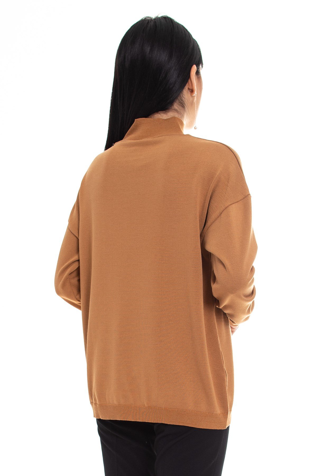 2127 Sim Şerit Detay Balıkçı Yaka Viscon Triko