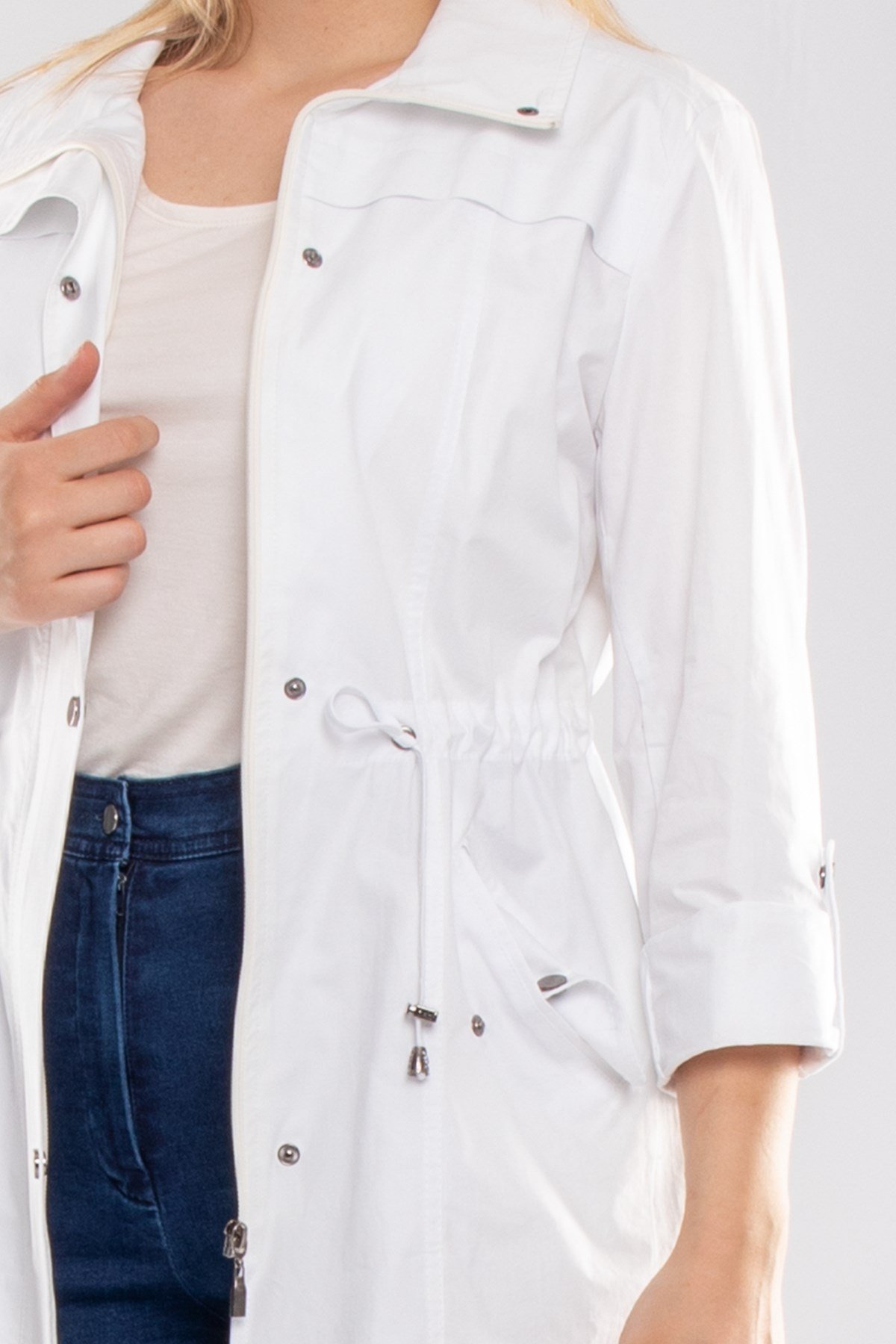 2157 Büyük Beden Beli Bağcıklı Astarsız Pamuklu Kap