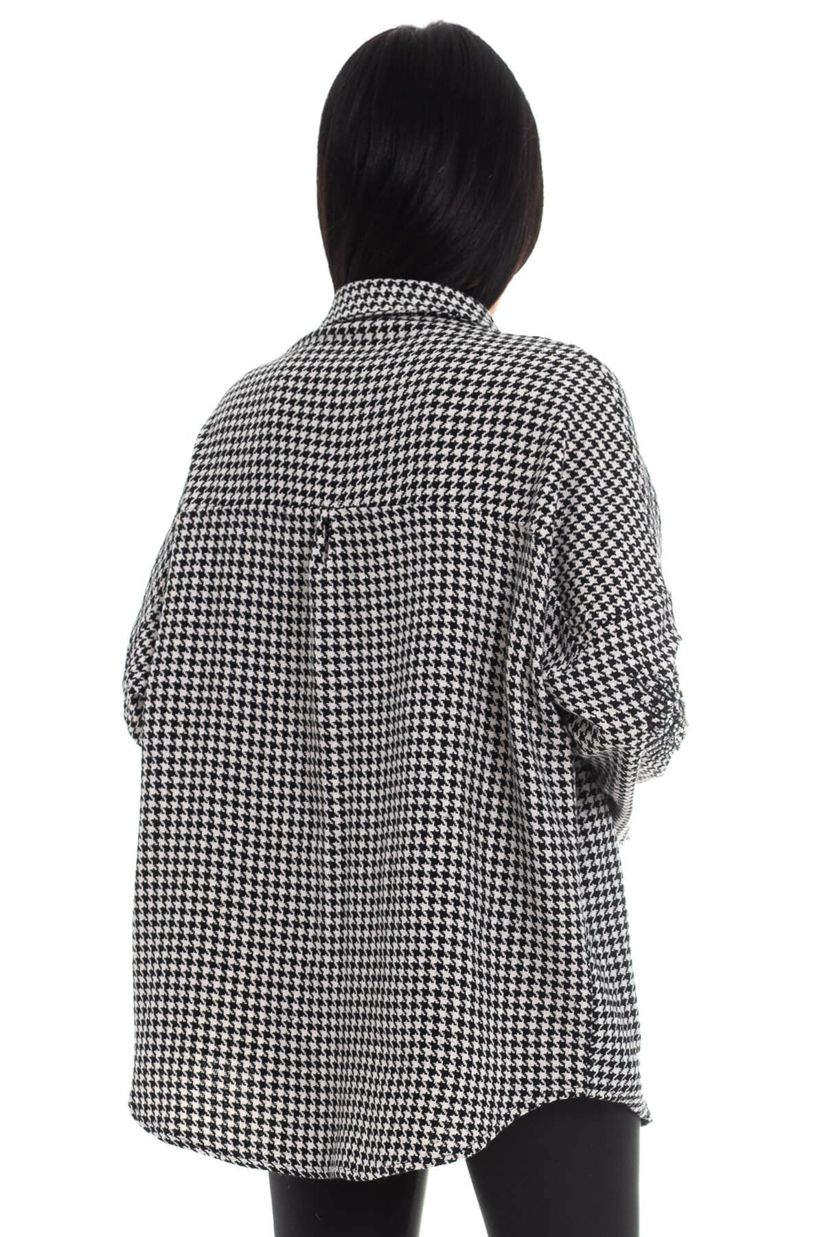 2202 Kol İşlemeli Kazayağı Gömlek