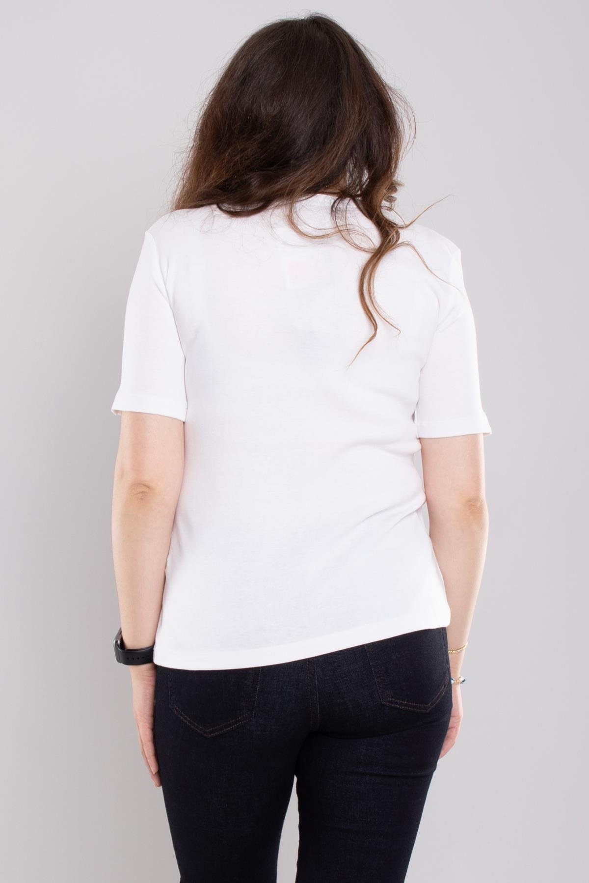 24E013 Vyaka Düğmeli Cepli Kısa Kol Bluz