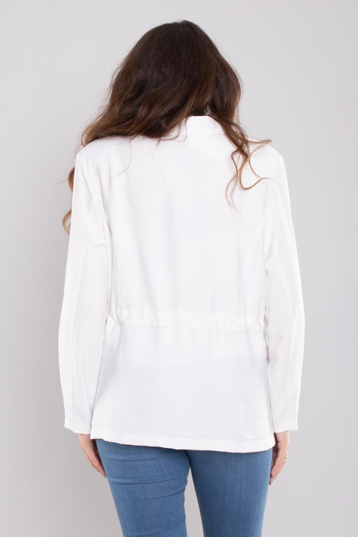 24E134 Tek Düğme Beli İpli Erkek Yaka Viscon Ceket