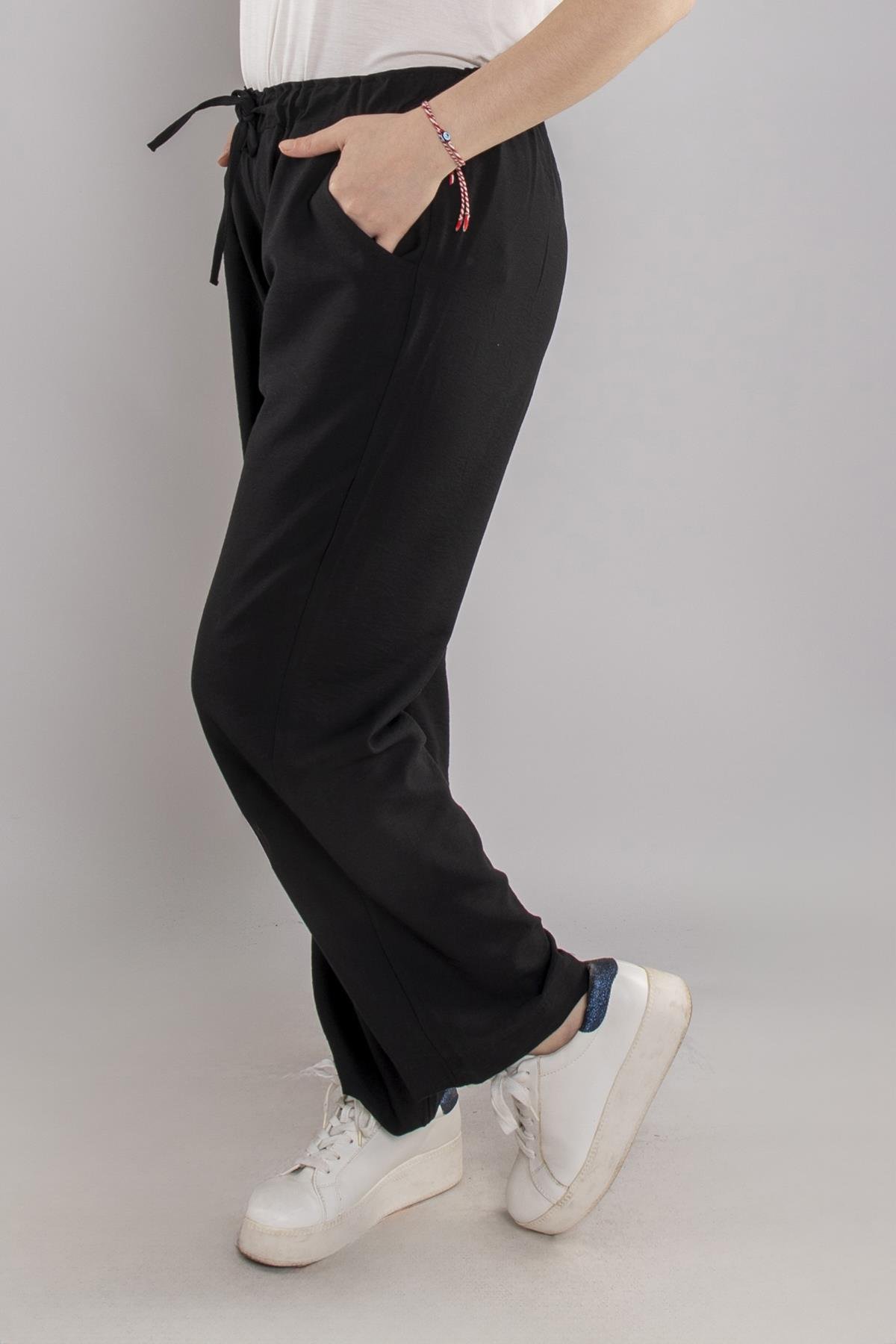 24E161 Beli Lastikli Viscon Pantolon