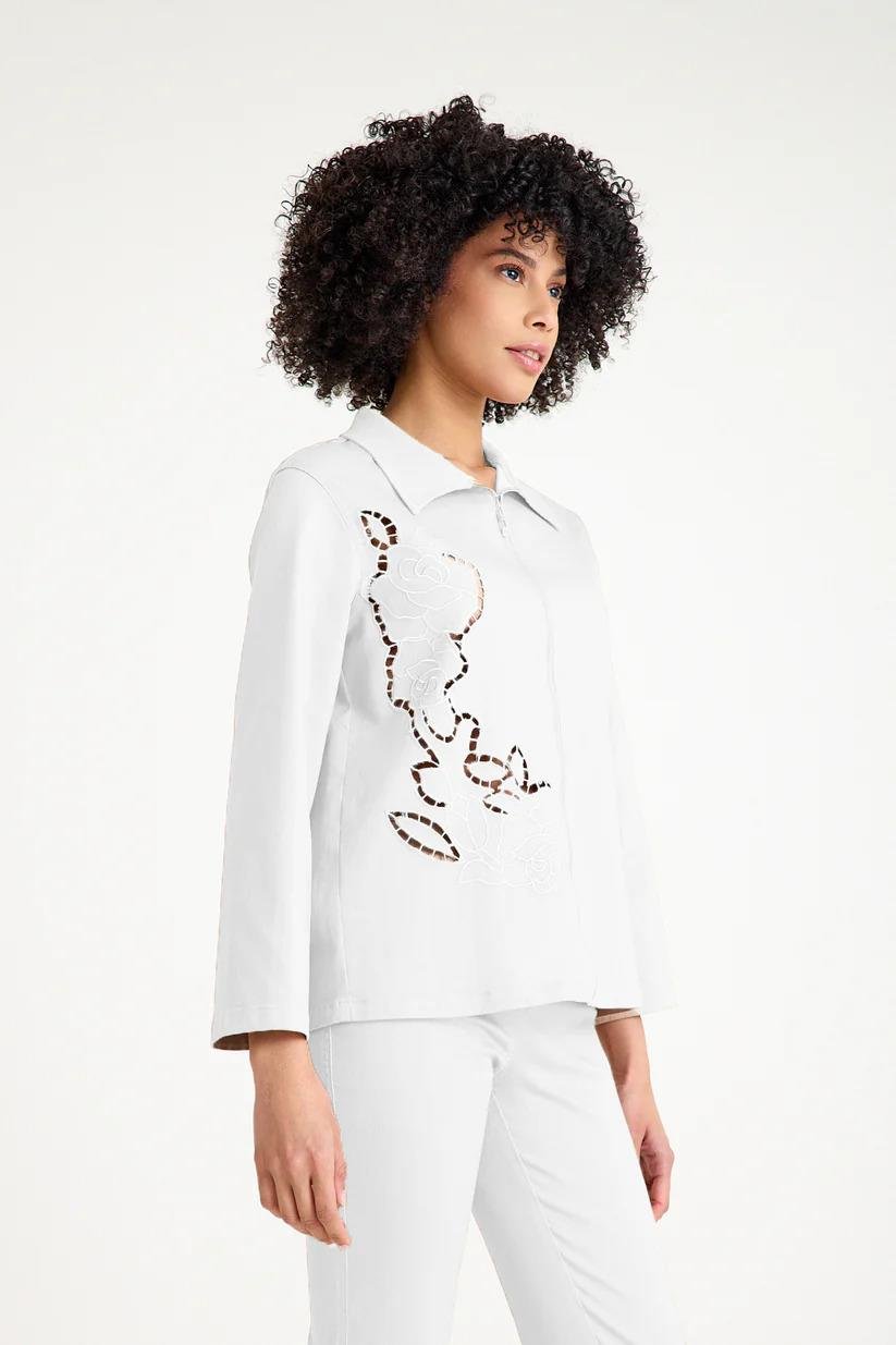 25YC85 Brode İşlemeli Fermuarlı Ceket