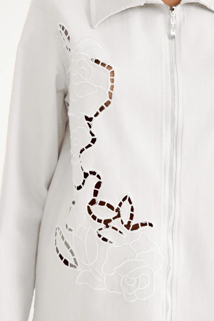 25YC85 Brode İşlemeli Fermuarlı Ceket