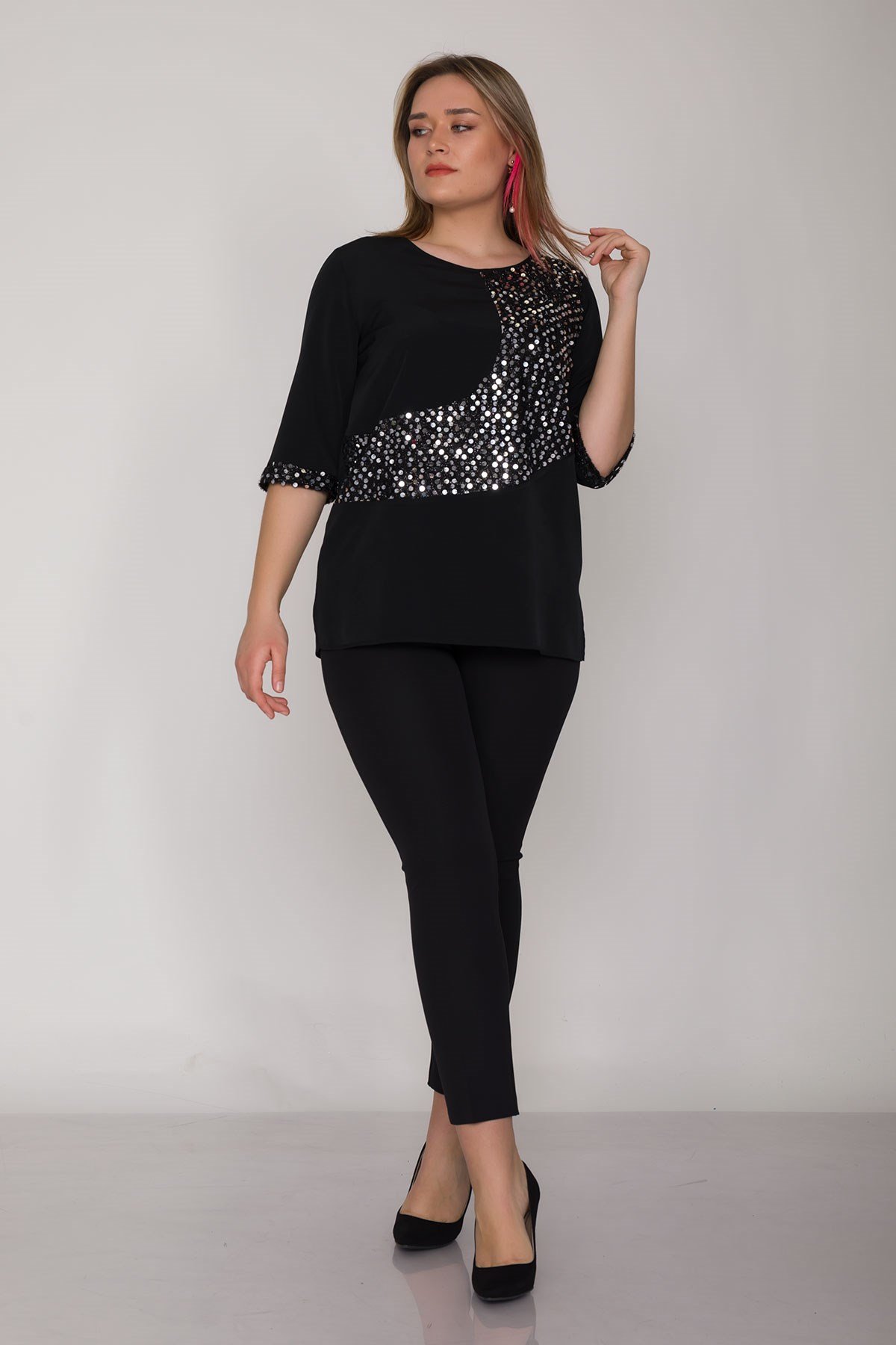 2603 BB Kemerli Pamuklu Cepli Krep Pantolon