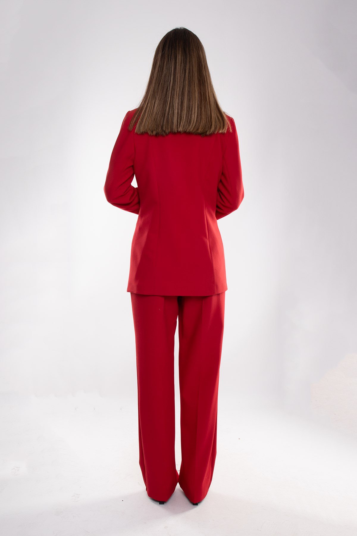 2858 Cep Mendil Detay Pantolon Ceket Kadın Takım