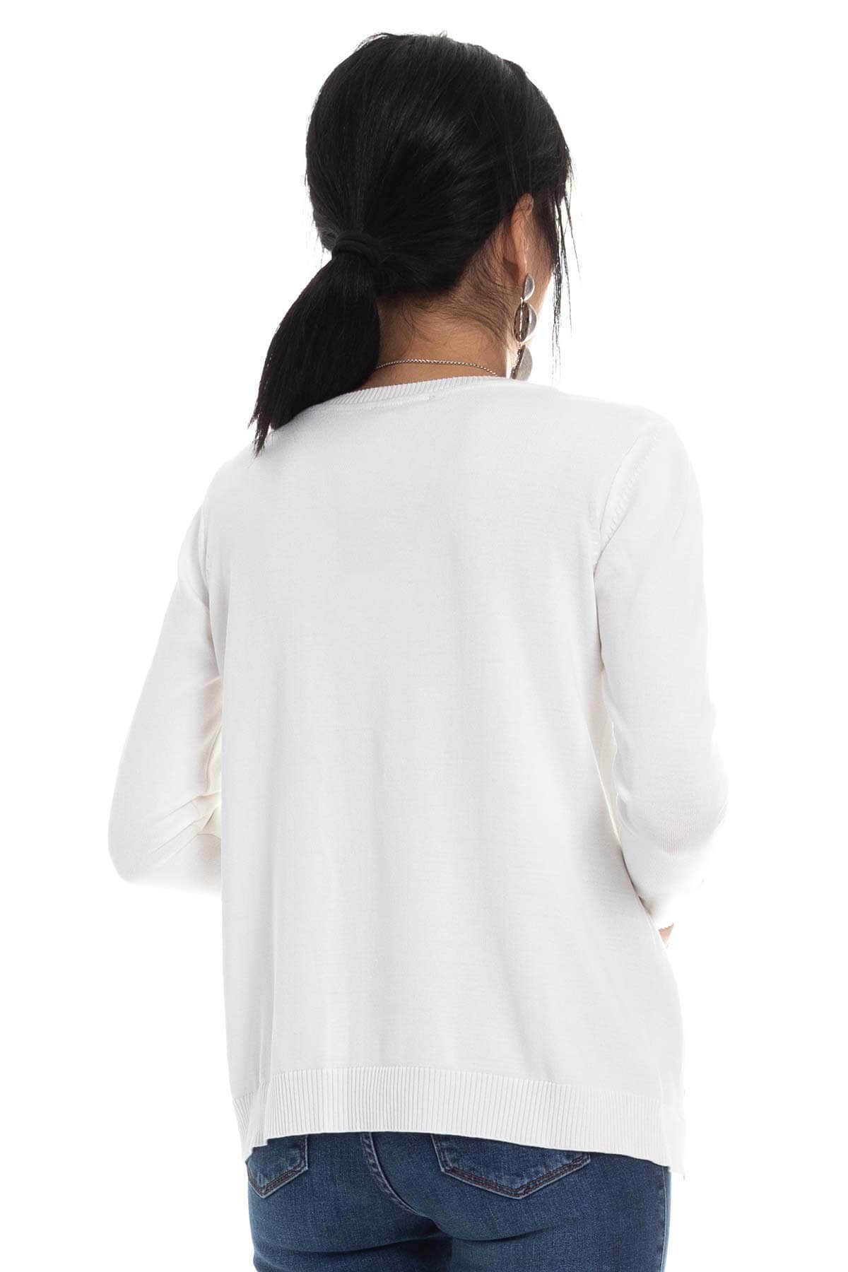 296 Bis.Yaka Yanları Fermuarlı Triko