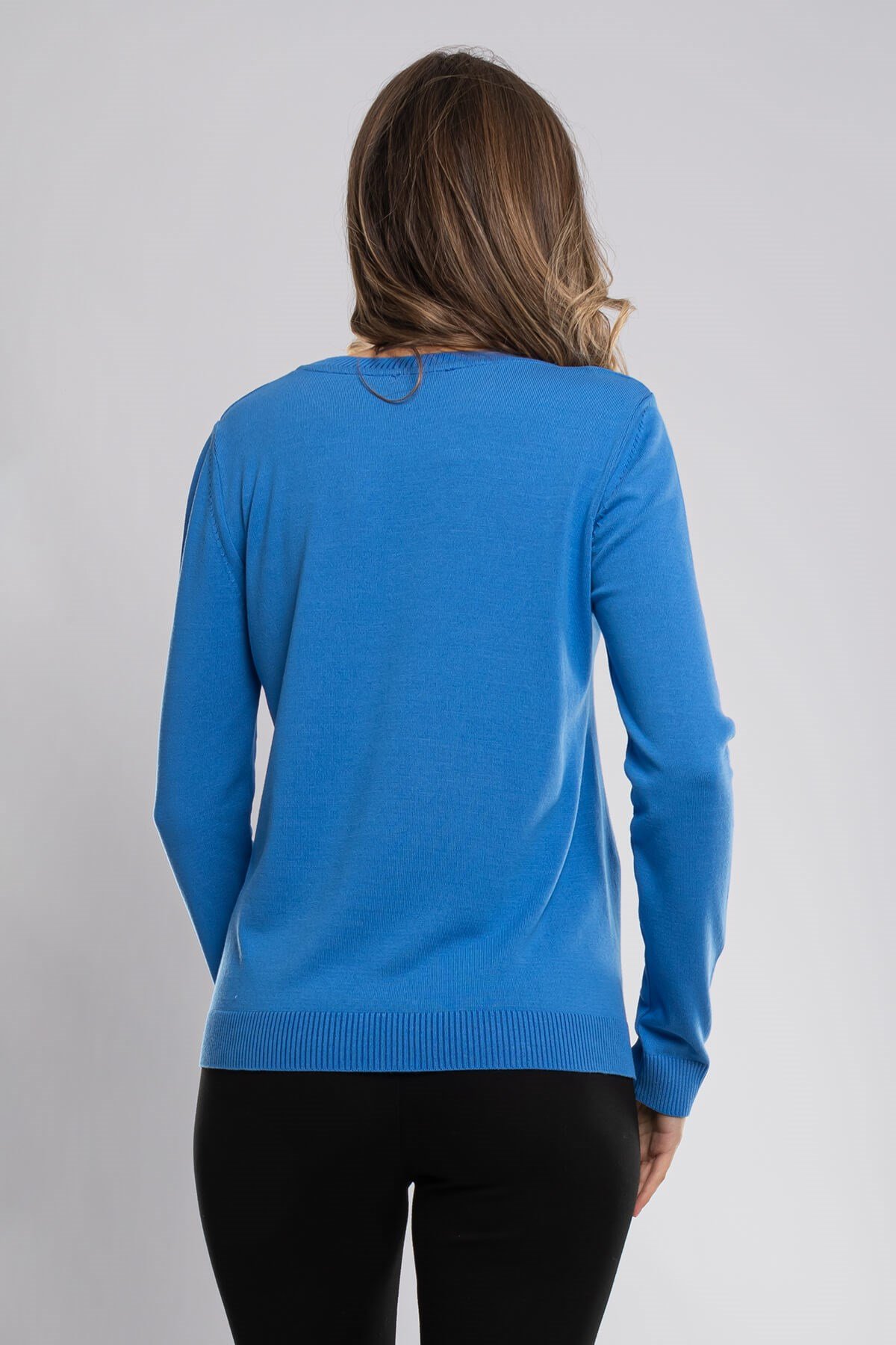 296 Bisiklet Yaka Yanları Fermuarlı Triko