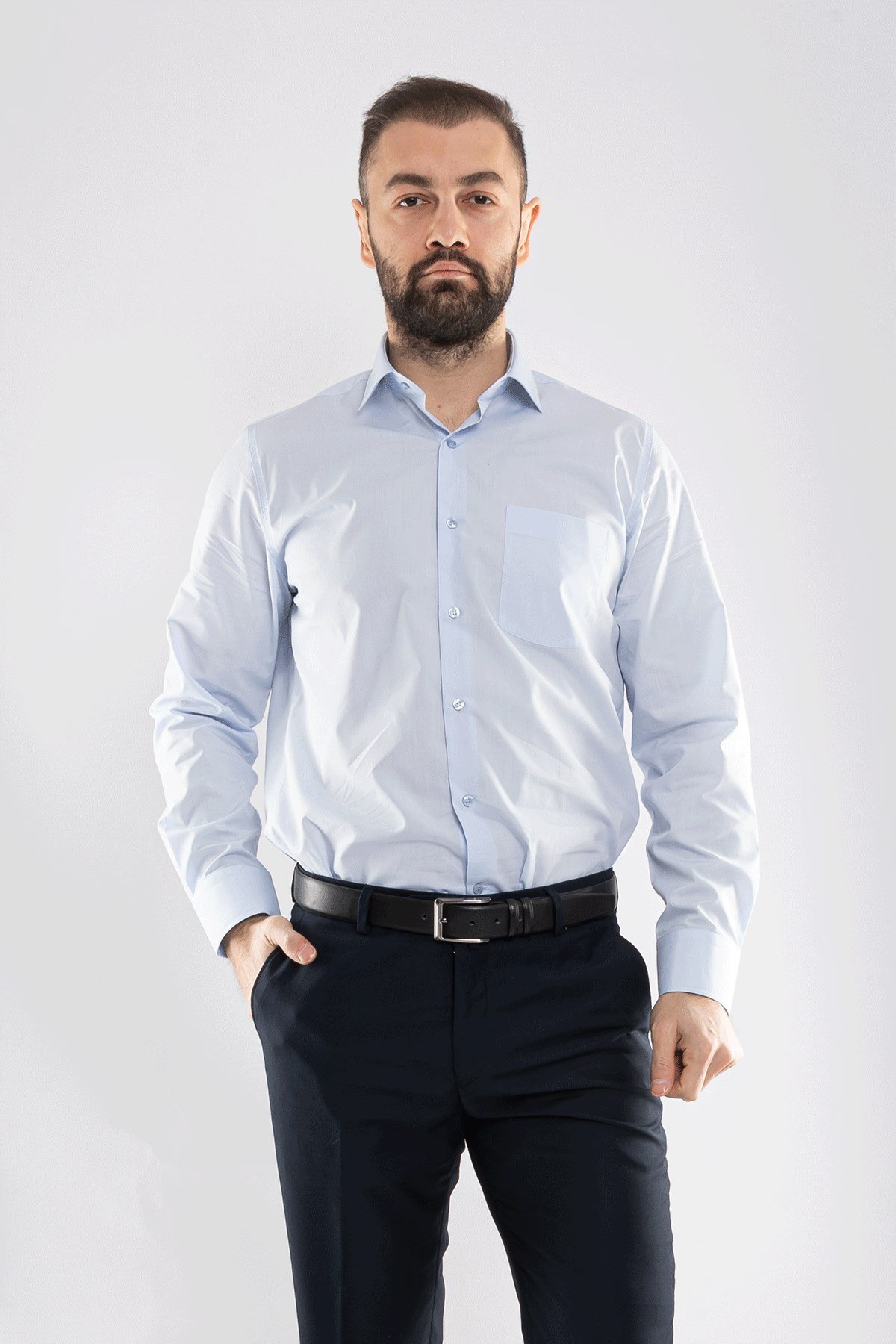 3000 VİP Oksford Klasik Uzun Kol Gömlek