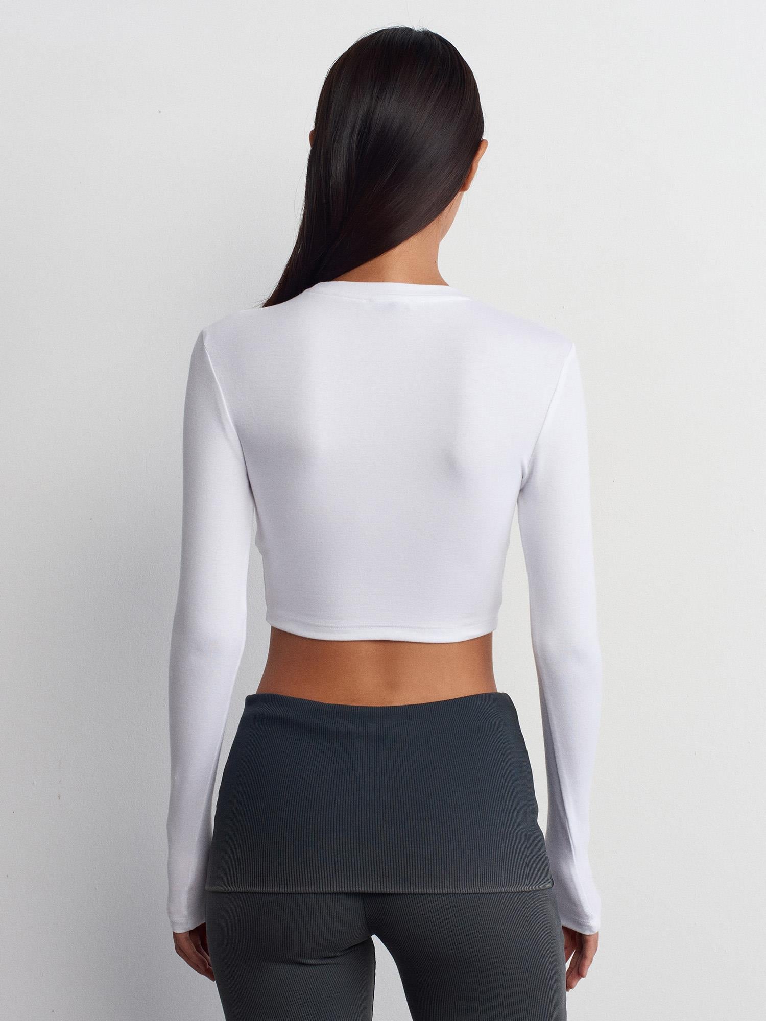 31236 Uzun Kollu Basic Crop Top Body