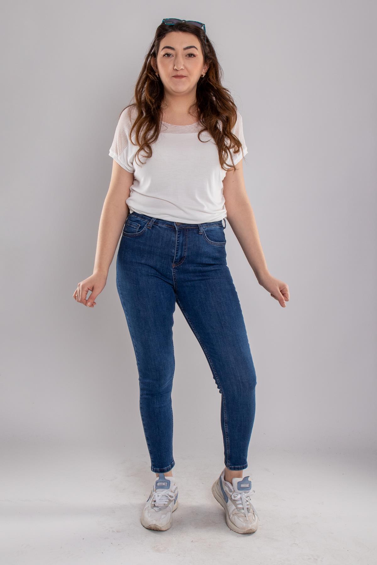 315 Büyük Beden Narnia Düz Kot Pantolon