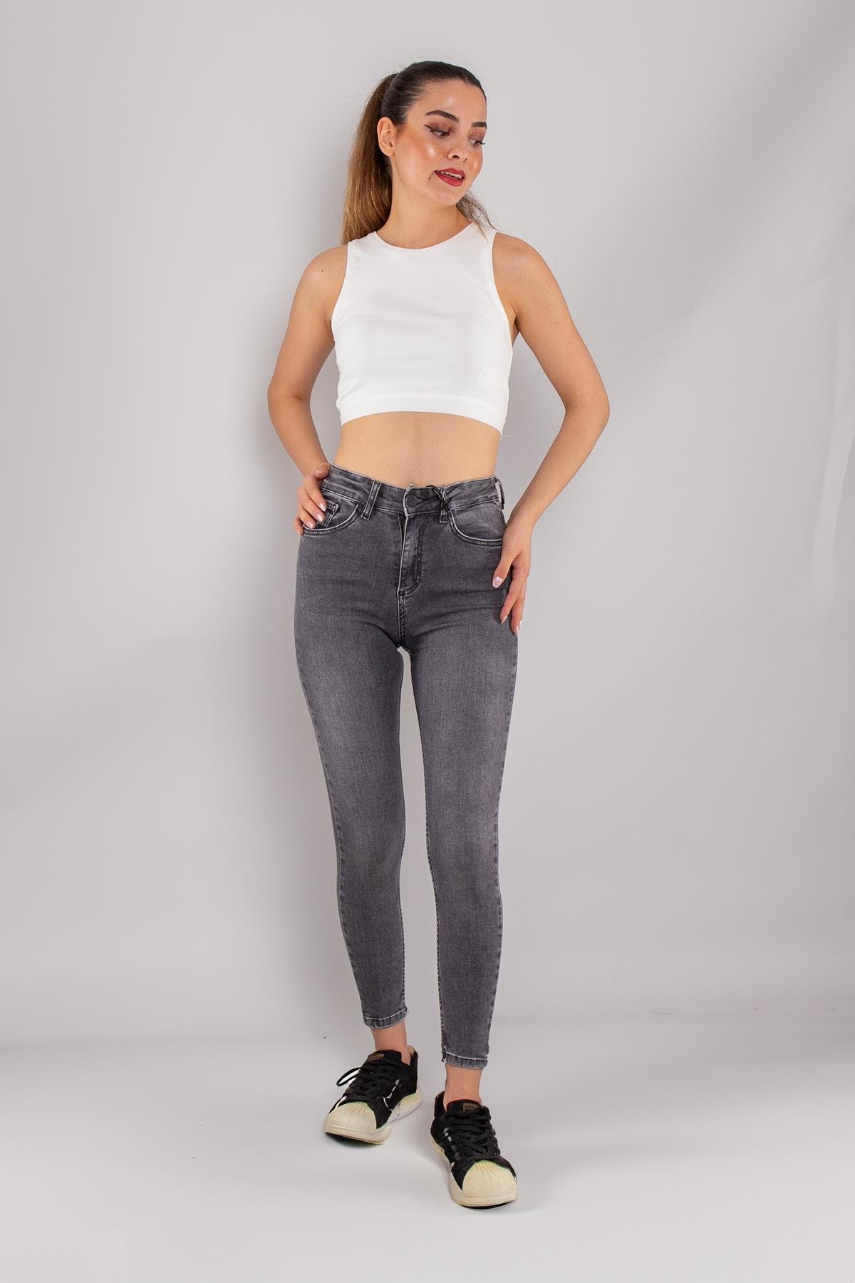 315 Narnia Düz Yüksek Bel Pamuklu Kadın Pantolon