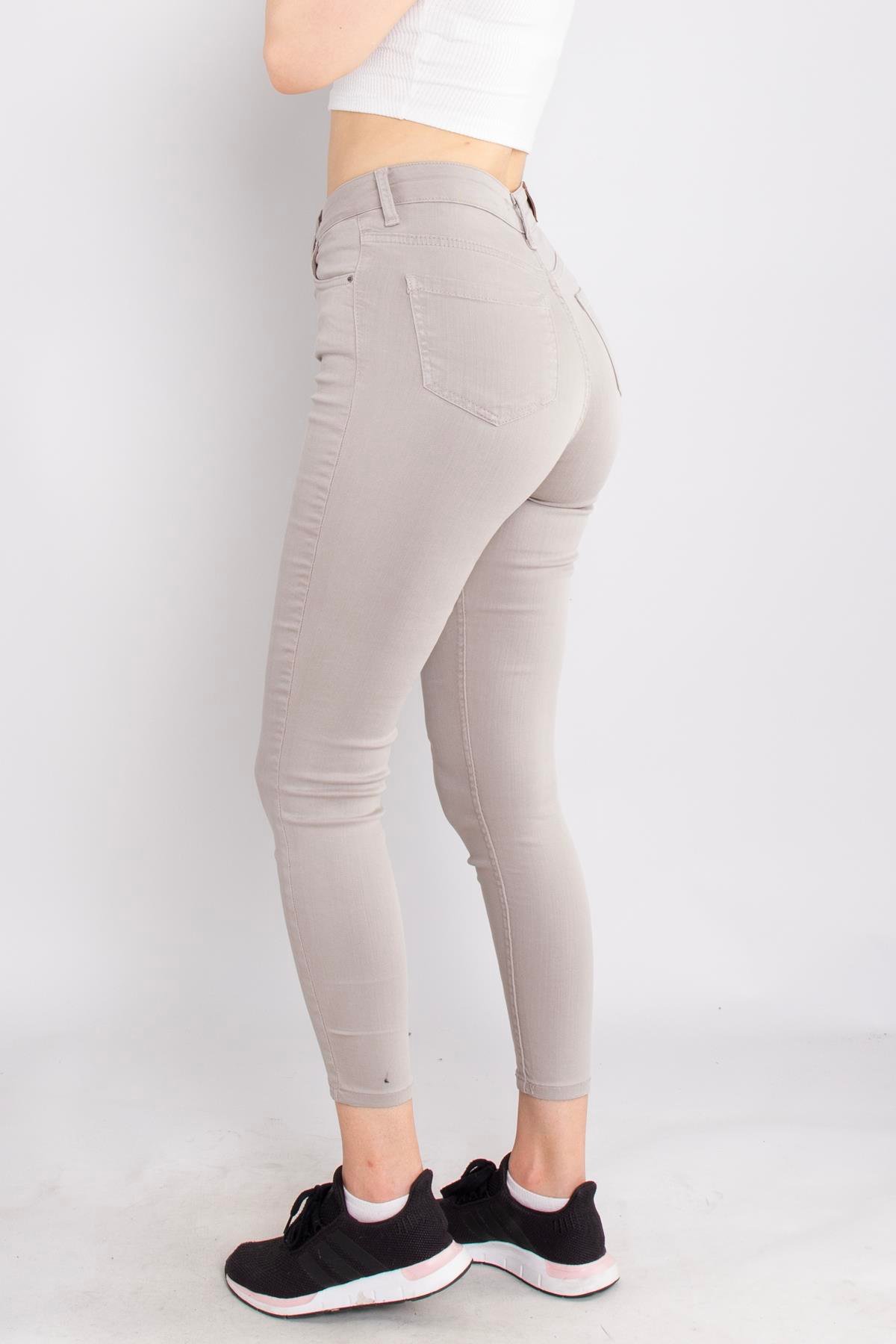 315 Narnia Düz Yüksek Bel Pamuklu Kadın Pantolon