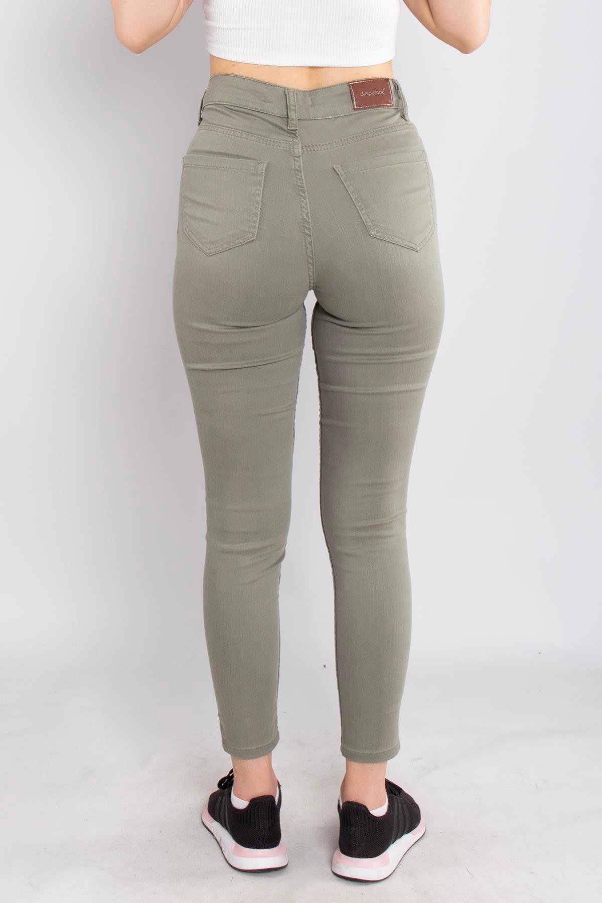 315 Narnia Düz Yüksek Bel Pamuklu Kadın Pantolon