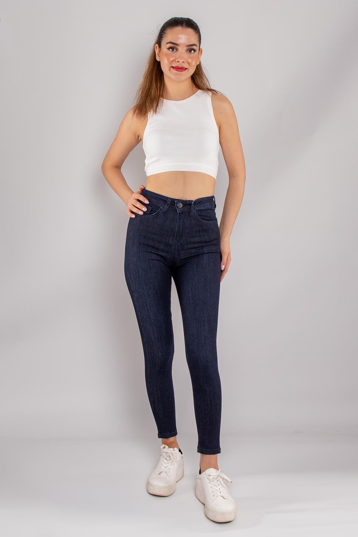 315 Narnia Düz Yüksek Bel Pamuklu Kadın Pantolon