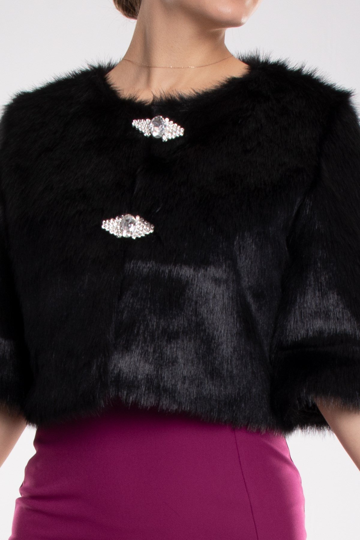 321 Çift Broşlu Kısa Kol Etol Kürk