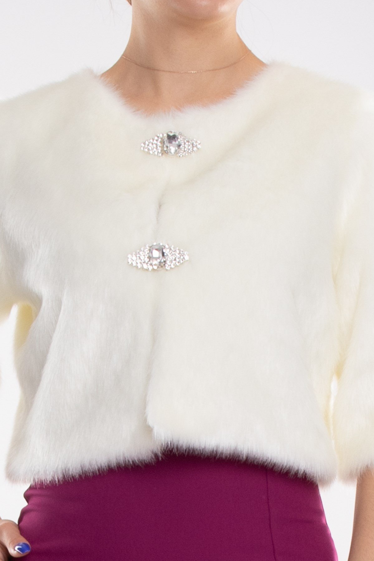 321 Çift Broşlu Kısa Kol Etol Kürk