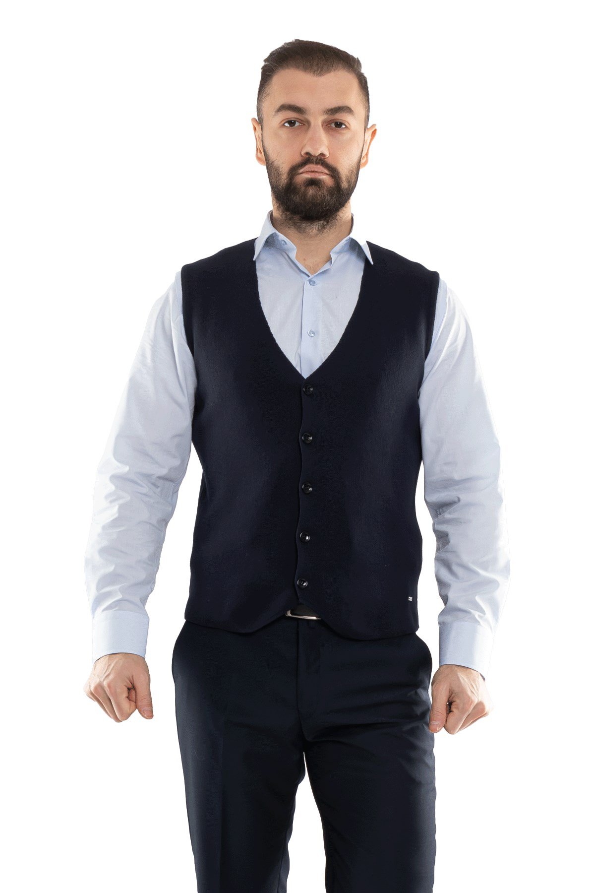 33117 Slimfit V Yaka Pamuklu Triko Erkek Yelek