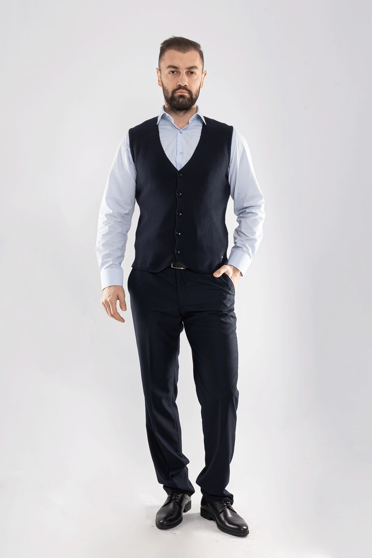 33117 Slimfit V Yaka Pamuklu Triko Erkek Yelek