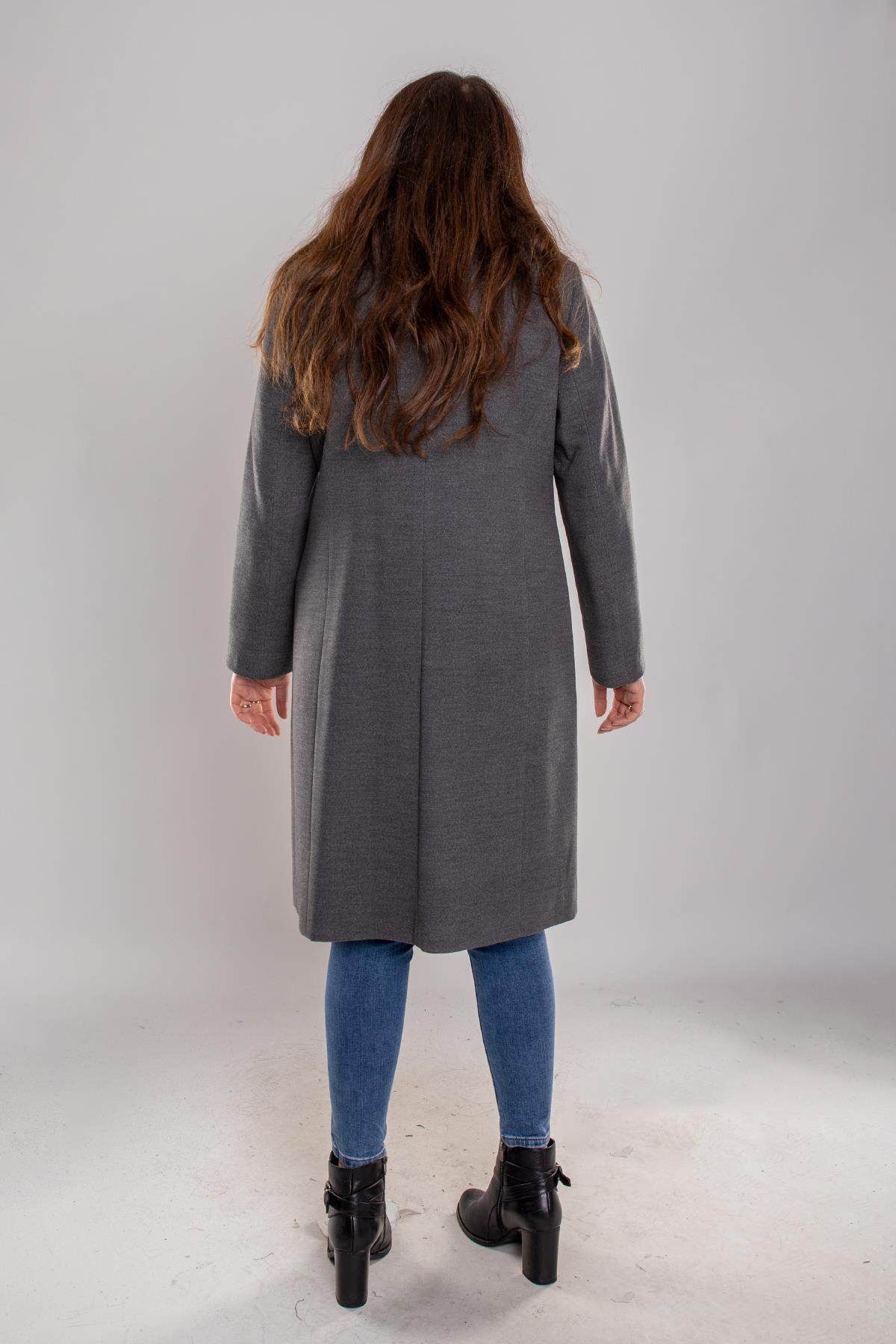 3620-Y Büyük Beden Pm Yaka Kürklü Kadın Kaban