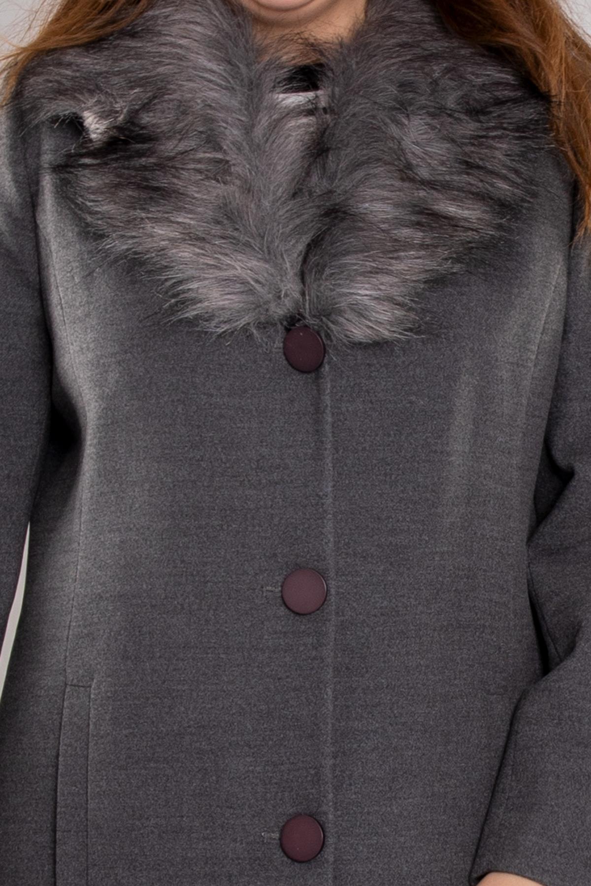 3620-Y Büyük Beden Pm Yaka Kürklü Kadın Kaban