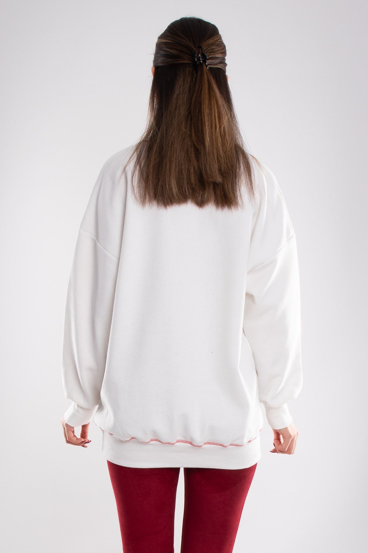 3648 Bisiklet Yaka Colorado Baskı İçi Şardonlu Pamuk Sweat