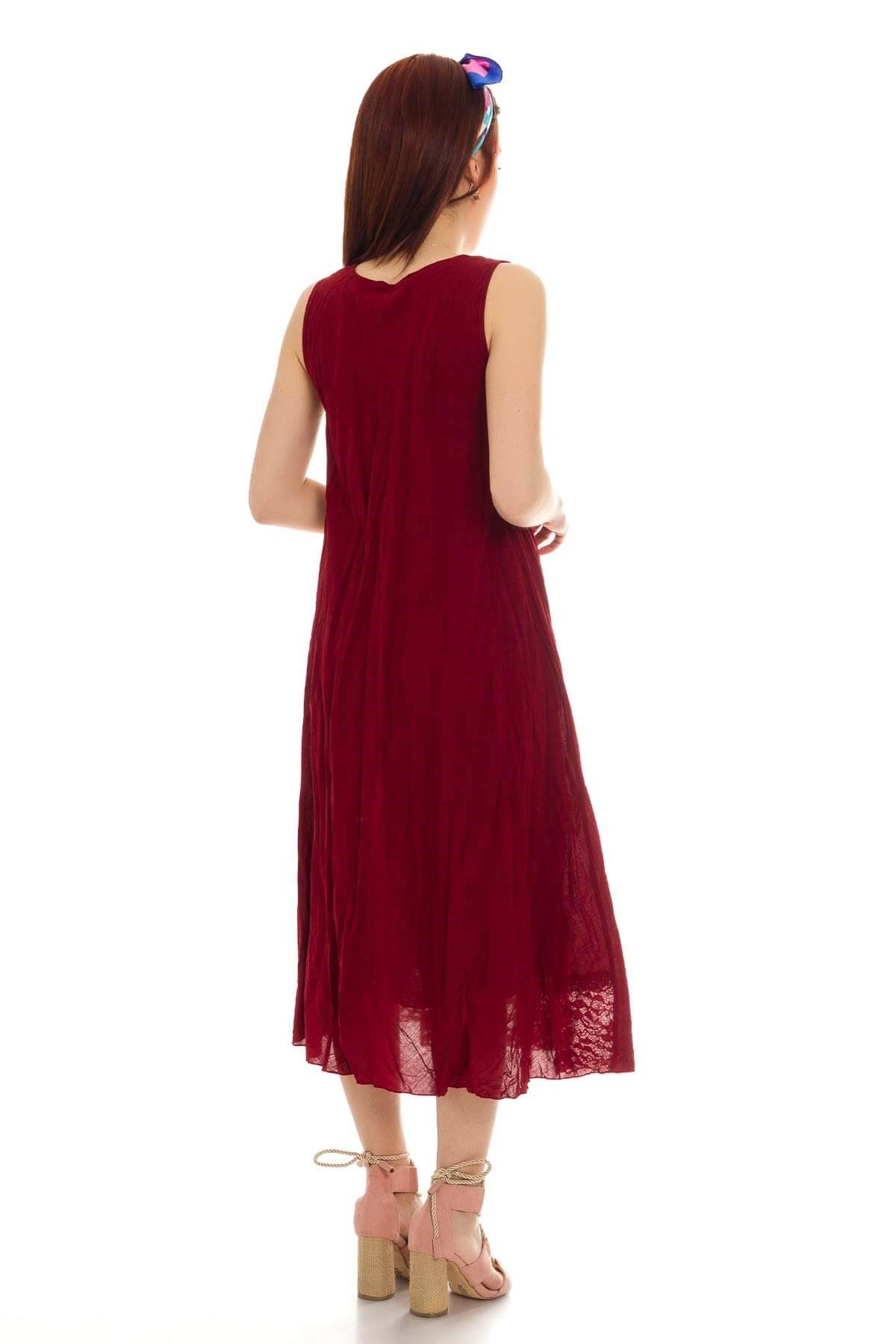 3733 BB Eteği Dantel Pul İşlemeli Otantik Elbise