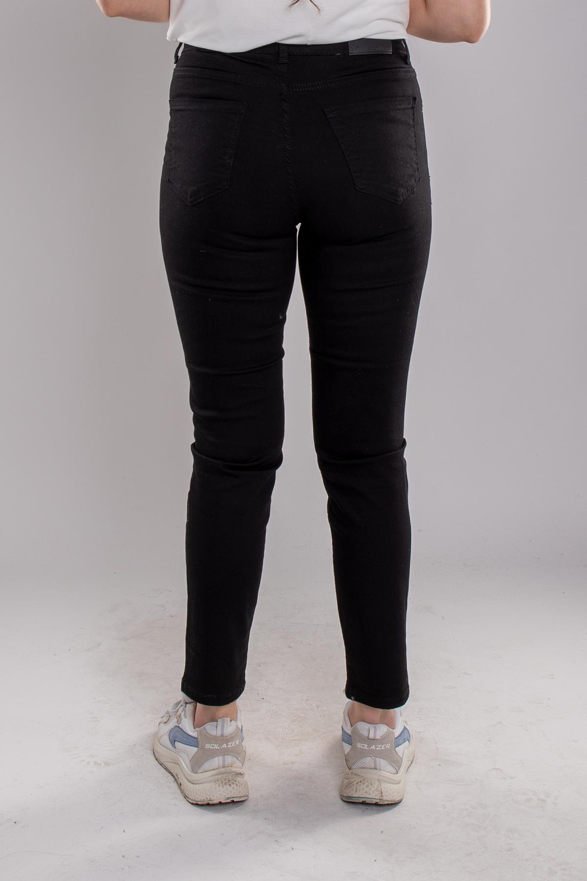 382 Büyük Beden DarPaça YüksekBel Likralı Kot Pantolon