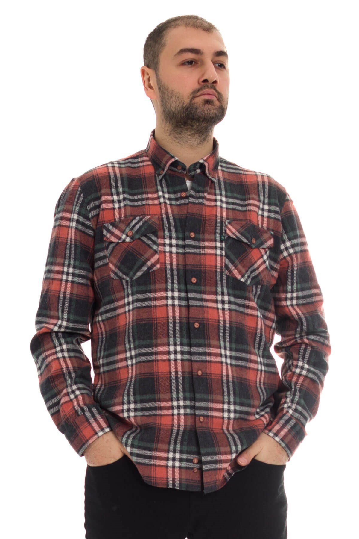 4339 Erten Oduncu Bossa Yaka Düğmeli Klasik Gömlek