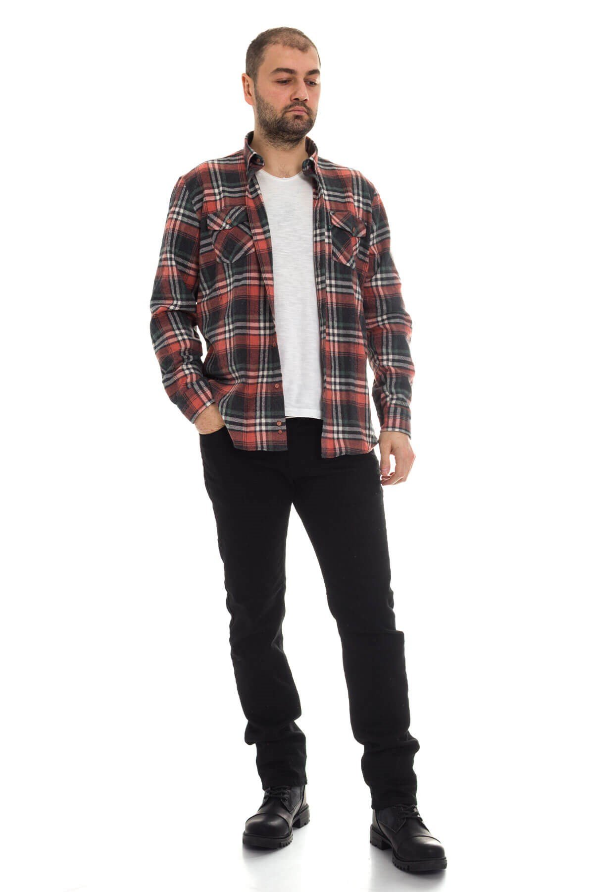 4339 Erten Oduncu Bossa Yaka Düğmeli Klasik Gömlek