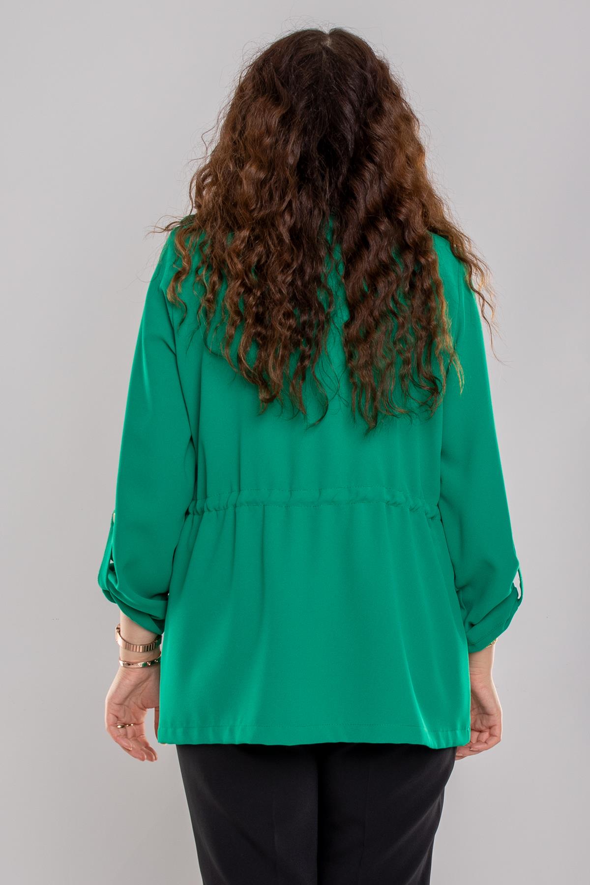 4406 Omuz Apoletli Kol Katlamalı Beli Bağcıklı Kadın Ceket