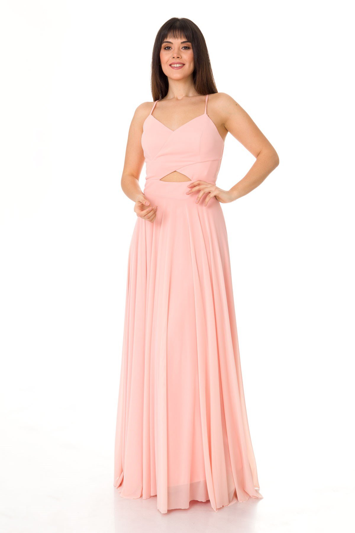 4616 İP ASKILI ARKASI ÇAPRAZ JESİCA ELBİSE