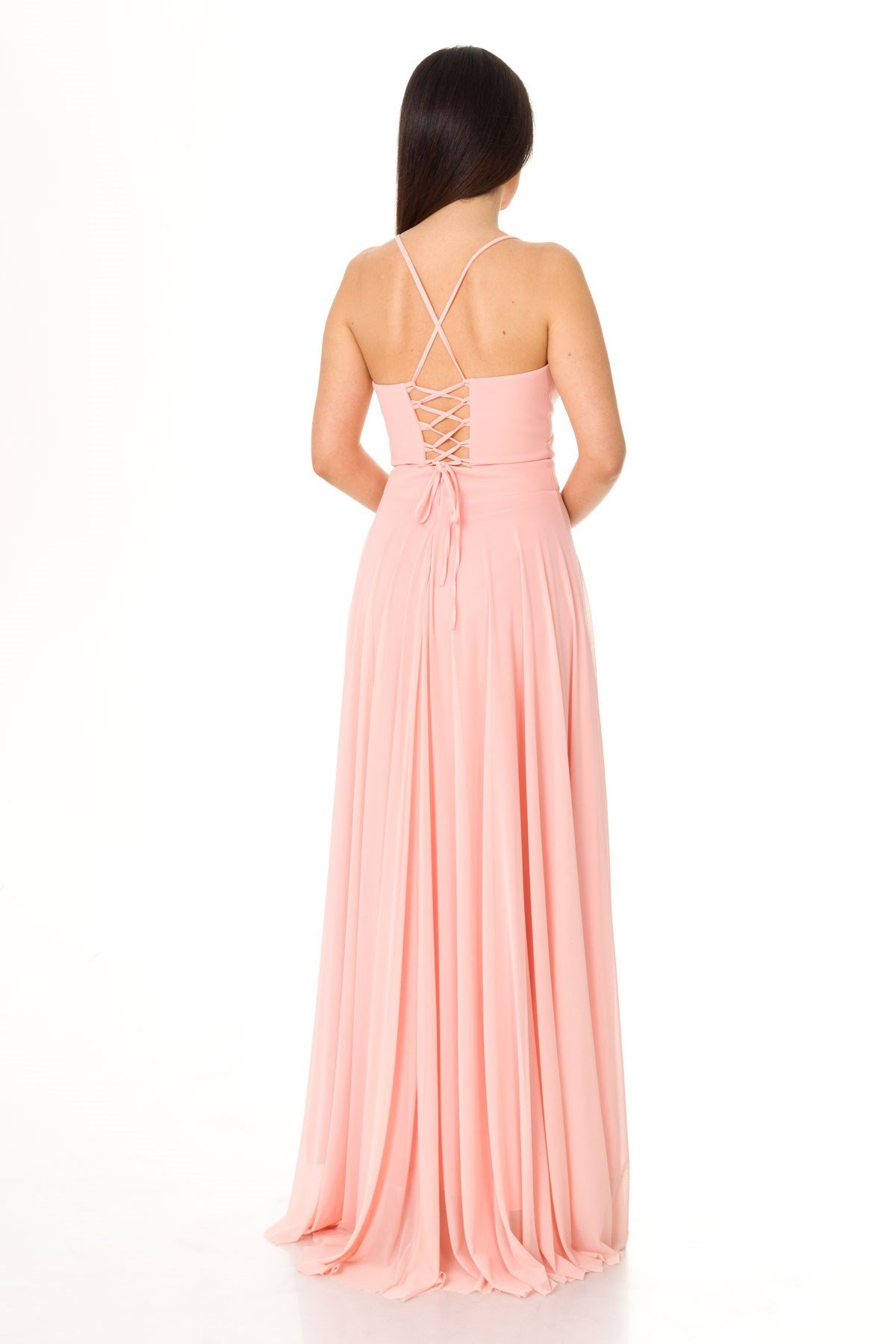 4616 İP ASKILI ARKASI ÇAPRAZ JESİCA ELBİSE